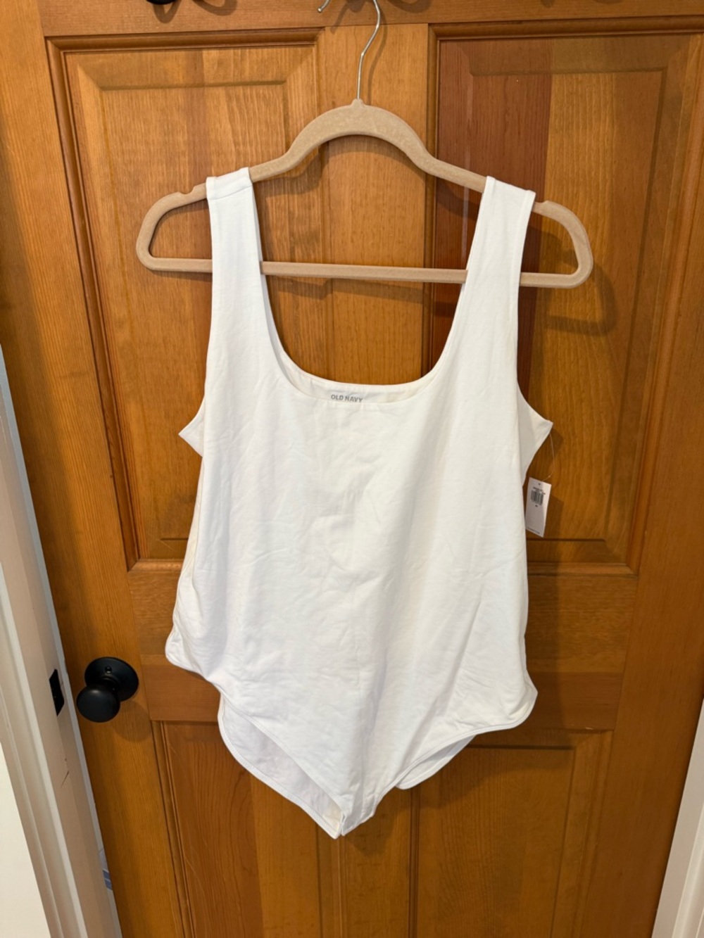Old Navy White Scoop Neck Sleeveless Bodysuit